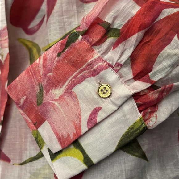 Zara Floral Button Down Shirt Size XS - Picture 8 of 8